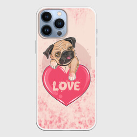 Чехол для iPhone 13 Pro Max с принтом Love Pug | Люблю мопса (Z) в Белгороде,  |  | dog | doggie | doggy | mops | pug | декоративная собака | друг человека | другу | кинолог | лабрадор | малые молоссоиды | мопс | мопсик | мохнатый | пес | пёсель | пёсик | подарок | подруге | собака | собакен | собаки