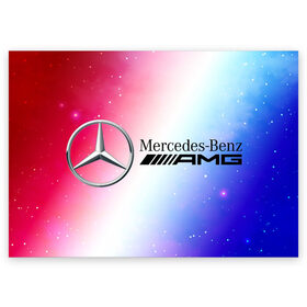 Поздравительная открытка с принтом MERCEDES / МЕРСЕДЕС в Белгороде, 100% бумага | плотность бумаги 280 г/м2, матовая, на обратной стороне линовка и место для марки
 | Тематика изображения на принте: amg | auto | bens | benz | logo | merc | mercedes | mercedes benz | mersedes | moto | new | star | vthctltc | авто | амг | бенц | звезда | класс | лого | логотип | мерин | мерс | мерседес | мерседес бенц | мото | новый | символ | символы | ьуксуву