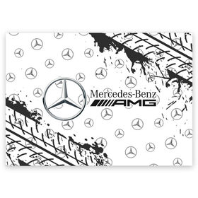 Поздравительная открытка с принтом MERCEDES / МЕРСЕДЕС в Белгороде, 100% бумага | плотность бумаги 280 г/м2, матовая, на обратной стороне линовка и место для марки
 | amg | auto | bens | benz | logo | merc | mercedes | mercedes benz | mersedes | moto | new | star | vthctltc | авто | амг | бенц | звезда | класс | лого | логотип | мерин | мерс | мерседес | мерседес бенц | мото | новый | символ | символы | ьуксуву