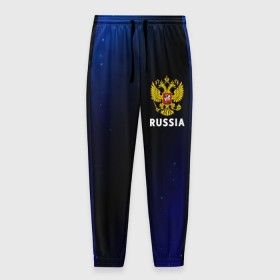 Мужские брюки 3D с принтом RUSSIA / РОССИЯ в Белгороде, 100% полиэстер | манжеты по низу, эластичный пояс регулируется шнурком, по бокам два кармана без застежек, внутренняя часть кармана из мелкой сетки | 