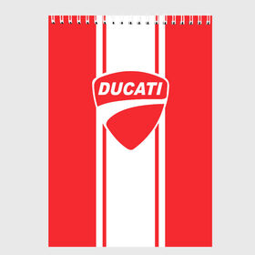 Скетчбук с принтом DUCATI в Белгороде, 100% бумага
 | 48 листов, плотность листов — 100 г/м2, плотность картонной обложки — 250 г/м2. Листы скреплены сверху удобной пружинной спиралью | ducati | moto | дукати | мото | мотоспорт