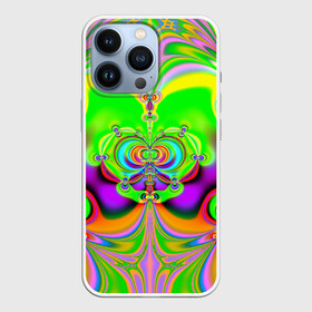 Чехол для iPhone 13 Pro с принтом КИСЛОТНЫЙ ФРАКТАЛ ГЕОМЕТРИЯ в Белгороде,  |  | abstract | abstraction | color | fractal | geometry | paitnt | psy | rdtktr | абстракция | геометрия | краски | неоновые | психоделика | фрактал