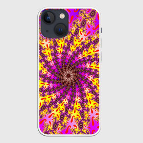 Чехол для iPhone 13 mini с принтом НЕОНОВЫЙ РОЗОВЫЙ ФРАКТАЛ в Белгороде,  |  | abstract | abstraction | color | fractal | geometry | paitnt | psy | rdtktr | абстракция | геометрия | краски | неоновые | психоделика | фрактал