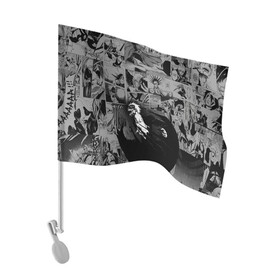 Флаг для автомобиля с принтом Блич серый паттерн в Белгороде, 100% полиэстер | Размер: 30*21 см | bleach | аниме | блич | ичиго куросаки | манга | меч | синигами