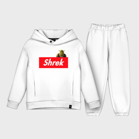 Детский костюм хлопок Oversize с принтом Shrek в Белгороде,  |  | Тематика изображения на принте: shrek | shrek is life | мемы | огр кек | суприм | суприм лого | шрек