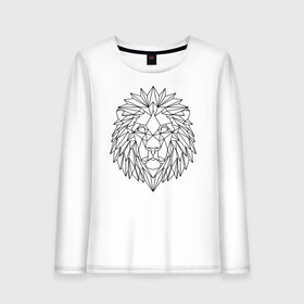 Женский лонгслив хлопок с принтом Геометрический Лев в Белгороде, 100% хлопок |  | геометрический рисунок | лев | царь зверей