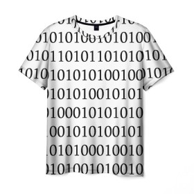 Мужская футболка 3D с принтом 101 в Белгороде, 100% полиэфир | прямой крой, круглый вырез горловины, длина до линии бедер | 101 | binary code | machine language | programming | двоичный код | программирования