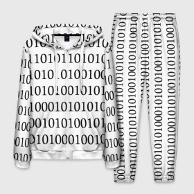 Мужской костюм 3D с принтом 101 в Белгороде, 100% полиэстер | Манжеты и пояс оформлены тканевой резинкой, двухслойный капюшон со шнурком для регулировки, карманы спереди | 101 | binary code | machine language | programming | двоичный код | программирования