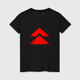 Женская футболка хлопок с принтом Ghost of Tsushima Red Logo (Z) в Белгороде, 100% хлопок | прямой крой, круглый вырез горловины, длина до линии бедер, слегка спущенное плечо | game | ghost of tsushima | jin sakai | samurai | дзин сакай | игра | призрак цусимы | самурай