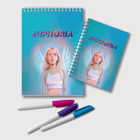 Блокнот с принтом Euphoria в Белгороде, 100% бумага | 48 листов, плотность листов — 60 г/м2, плотность картонной обложки — 250 г/м2. Листы скреплены удобной пружинной спиралью. Цвет линий — светло-серый
 | euphoria | hunter schafer | jules vaughn | rue bennett | zendaya | джулиус | джулс вон | зендайа | зендая | ру беннет | хантер шафер | эйфория