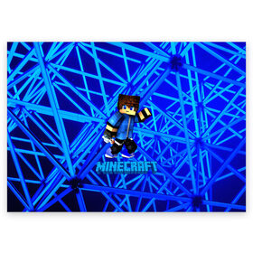 Поздравительная открытка с принтом Minecraft в Белгороде, 100% бумага | плотность бумаги 280 г/м2, матовая, на обратной стороне линовка и место для марки
 | craft | creeper | dungeon | dungeons | earth | game | logo | mine | minecraft | mobile | online | дунгеонс | земля | зомби | игра | крипер | лого | майкрафт | майнкрафт | мобайл | онлайн | подземелье | подземелья
