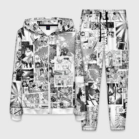 Мужской костюм 3D с принтом Аниме комикс в Белгороде, 100% полиэстер | Манжеты и пояс оформлены тканевой резинкой, двухслойный капюшон со шнурком для регулировки, карманы спереди | anime | art | comics | manga | texture | аниме | арт | комикс | манга | текстура