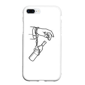 Чехол для iPhone 7Plus/8 Plus матовый с принтом Зависимость в Белгороде, Силикон | Область печати: задняя сторона чехла, без боковых панелей | браслеты | бутылка | наручники | рука