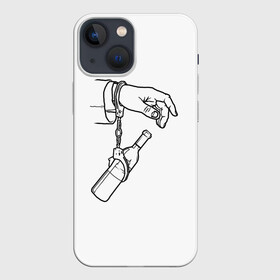 Чехол для iPhone 13 mini с принтом Зависимость в Белгороде,  |  | браслеты | бутылка | наручники | рука