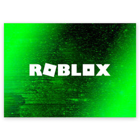 Поздравительная открытка с принтом ROBLOX / РОБЛОКС в Белгороде, 100% бумага | плотность бумаги 280 г/м2, матовая, на обратной стороне линовка и место для марки
 | blocks | blox | game | games | logo | minecraft | mobile | online | roblocks | roblox | robux | studio | блоки | игра | игры | квадрат | квадратик | кщидщч | лого | логотип | майнкрафт | онлайн | роблокс | робукс | символ | символы | студия