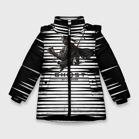 Зимняя куртка для девочек 3D с принтом Ghost of Tsushim в Белгороде, ткань верха — 100% полиэстер; подклад — 100% полиэстер, утеплитель — 100% полиэстер. | длина ниже бедра, удлиненная спинка, воротник стойка и отстегивающийся капюшон. Есть боковые карманы с листочкой на кнопках, утяжки по низу изделия и внутренний карман на молнии. 

Предусмотрены светоотражающий принт на спинке, радужный светоотражающий элемент на пуллере молнии и на резинке для утяжки. | ghost of tsushim | бой | монголы | открытый мир | экшен