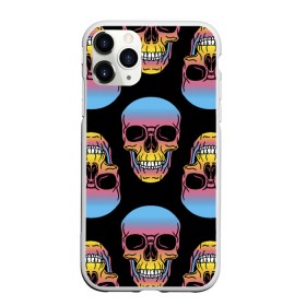 Чехол для iPhone 11 Pro Max матовый с принтом Neon skull в Белгороде, Силикон |  | color | grin | jaw | neon | skull | teeth | неон | оскал | пасть | цвет | череп