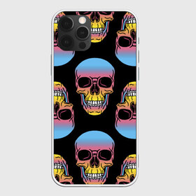 Чехол для iPhone 12 Pro Max с принтом Neon skull в Белгороде, Силикон |  | color | grin | jaw | neon | skull | teeth | неон | оскал | пасть | цвет | череп