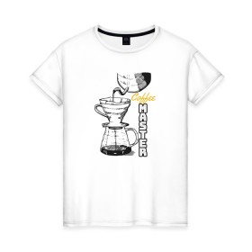 Женская футболка хлопок с принтом Coffee Master в Белгороде, 100% хлопок | прямой крой, круглый вырез горловины, длина до линии бедер, слегка спущенное плечо | barista | cofe | cofee | coffe | coffee | бариста | кофе