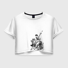 Женская футболка Crop-top 3D с принтом Берсерк сидит в Белгороде, 100% полиэстер | круглая горловина, длина футболки до линии талии, рукава с отворотами | berserk | берсерк | гатс | манга | меч | чёрный мечник