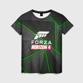 Женская футболка 3D с принтом Forza Horizon 4 Hi-tech в Белгороде, 100% полиэфир ( синтетическое хлопкоподобное полотно) | прямой крой, круглый вырез горловины, длина до линии бедер | 4 | forza | gamer | games | horizon | racing | ultimate | гонки | форза