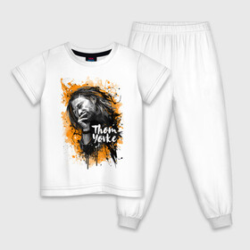 Детская пижама хлопок с принтом Thom Yorke в Белгороде, 100% хлопок |  брюки и футболка прямого кроя, без карманов, на брюках мягкая резинка на поясе и по низу штанин
 | radiohead | thom yorke | радиохед | том йорк