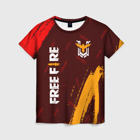 Женская футболка 3D с принтом FREE FIRE / ФРИ ФАЕР в Белгороде, 100% полиэфир ( синтетическое хлопкоподобное полотно) | прямой крой, круглый вырез горловины, длина до линии бедер | afth | ahb | ahbafth | fire | fps | free | freefire | garena | logo | master | mobile | online | акуу | акууашку | ашку | гарена | игра | игры | лого | логотип | логотипы | мастер | мобильная | нож | онлайн | символ | символы | фаер | фире | фпс 