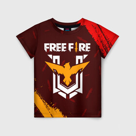 Детская футболка 3D с принтом FREE FIRE / ФРИ ФАЕР в Белгороде, 100% гипоаллергенный полиэфир | прямой крой, круглый вырез горловины, длина до линии бедер, чуть спущенное плечо, ткань немного тянется | Тематика изображения на принте: afth | ahb | ahbafth | fire | fps | free | freefire | garena | logo | master | mobile | online | акуу | акууашку | ашку | гарена | игра | игры | лого | логотип | логотипы | мастер | мобильная | нож | онлайн | символ | символы | фаер | фире | фпс 