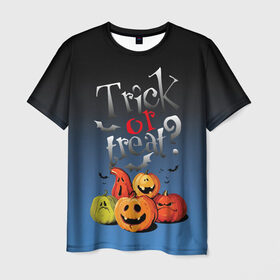 Мужская футболка 3D с принтом Кошелёк или жизнь в Белгороде, 100% полиэфир | прямой крой, круглый вырез горловины, длина до линии бедер | bat | halloween | jaw | pumpkin | smile | летучая мышь | пасть | тыква | улыбка | хэллоуин