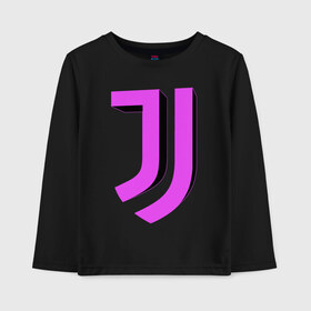 Детский лонгслив хлопок с принтом Juventus 3D Logo Fuchsia (2021) в Белгороде, 100% хлопок | круглый вырез горловины, полуприлегающий силуэт, длина до линии бедер | 0x000000123 | juve | juventus | ronaldo | юве | ювентус