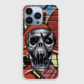 Чехол для iPhone 13 Pro с принтом Horror в Белгороде,  |  | bat | eye | fangs | fear | graffiti | grin | halloween | horror | jaw | saliva | skull | teeth | wall | глаз | граффити | зубы | клыки | летучая мышь | оскал | пасть | слюна | стена | ужас | хэллоуин | череп