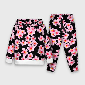 Детский костюм 3D (с толстовкой) с принтом Цветы желаний в Белгороде,  |  | flowers | pattern | pink | бутоны | ветки | вишня | восток | восточные | гибискусы | девушкам | лепестки | летние | паттерн | природа | растения | розовыецветы | ромашки | сакура | тропики | узоры | цветочки