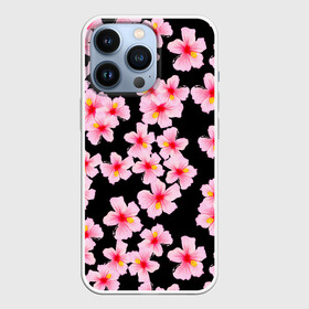 Чехол для iPhone 13 Pro с принтом Цветы желаний в Белгороде,  |  | flowers | pattern | pink | бутоны | ветки | вишня | восток | восточные | гибискусы | девушкам | лепестки | летние | паттерн | природа | растения | розовыецветы | ромашки | сакура | тропики | узоры | цветочки