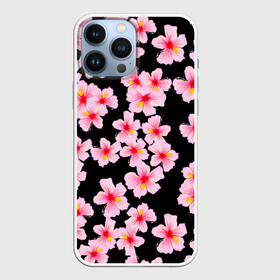 Чехол для iPhone 13 Pro Max с принтом Цветы желаний в Белгороде,  |  | flowers | pattern | pink | бутоны | ветки | вишня | восток | восточные | гибискусы | девушкам | лепестки | летние | паттерн | природа | растения | розовыецветы | ромашки | сакура | тропики | узоры | цветочки