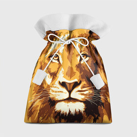 Подарочный 3D мешок с принтом Взгляд льва в Белгороде, 100% полиэстер | Размер: 29*39 см | Тематика изображения на принте: арт | грива | деко | жедтая | животные | закат | зверей | золото | кошка | лев | лето | львенок | неоновая | очки | пляж | прайд | разноцветная | солнце | тигр | узоры | царь | яркие