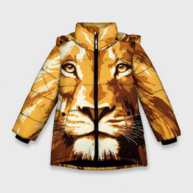 Зимняя куртка для девочек 3D с принтом Взгляд льва в Белгороде, ткань верха — 100% полиэстер; подклад — 100% полиэстер, утеплитель — 100% полиэстер. | длина ниже бедра, удлиненная спинка, воротник стойка и отстегивающийся капюшон. Есть боковые карманы с листочкой на кнопках, утяжки по низу изделия и внутренний карман на молнии. 

Предусмотрены светоотражающий принт на спинке, радужный светоотражающий элемент на пуллере молнии и на резинке для утяжки. | арт | грива | деко | жедтая | животные | закат | зверей | золото | кошка | лев | лето | львенок | неоновая | очки | пляж | прайд | разноцветная | солнце | тигр | узоры | царь | яркие