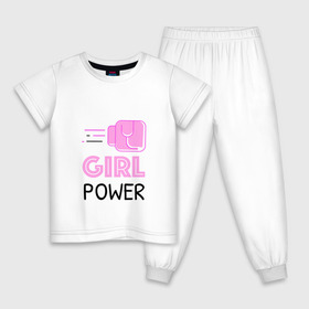 Детская пижама хлопок с принтом GRL PWR (Z) в Белгороде, 100% хлопок |  брюки и футболка прямого кроя, без карманов, на брюках мягкая резинка на поясе и по низу штанин
 | Тематика изображения на принте: emancipatio | feminism | girl power | girl to the power | mint juleps | spice girls | девичья сила | детерминизм | дискриминации женщин | кретинизм | неравенства полов | фемина | феминизация | феминизм | феминистка | феминность