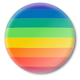 Значок с принтом Радуга | Rainbow (Z) в Белгороде,  металл | круглая форма, металлическая застежка в виде булавки | Тематика изображения на принте: rainbow | summer | ирида | летняя | радуга | радужный | разноцветная | семицвет | яркая