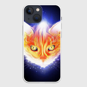 Чехол для iPhone 13 mini с принтом Сеяющий кот в Белгороде,  |  | звёзды | кот | сеяние | чёрный фон