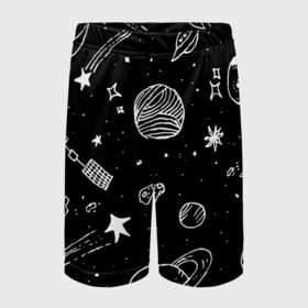 Детские спортивные шорты 3D с принтом Cosmos в Белгороде,  100% полиэстер
 | пояс оформлен широкой мягкой резинкой, ткань тянется
 | comet | cosmos | moon | planet | satellite | saturn | space | star | weightlessness | звезда | комета | космос | луна | невесомость | планета | сатурн | спутник