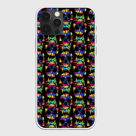 Чехол для iPhone 12 Pro Max с принтом Pattern в Белгороде, Силикон |  | jaw | neon | pattern | skull | teeth | vanguard | авангард | зубы | неон | пасть | узор | череп