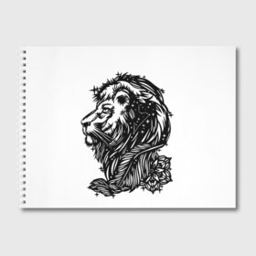 Альбом для рисования с принтом Лев в Белгороде, 100% бумага
 | матовая бумага, плотность 200 мг. | leo | lion | знаки зодиака | лев | царь зверей