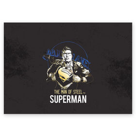 Поздравительная открытка с принтом Supermen в Белгороде, 100% бумага | плотность бумаги 280 г/м2, матовая, на обратной стороне линовка и место для марки
 | Тематика изображения на принте: man | steel | superman | vdzajul | супермен | супермэн