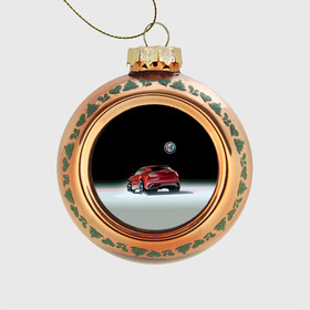 Стеклянный ёлочный шар с принтом Alfa Romeo в Белгороде, Стекло | Диаметр: 80 мм | alfa romeo | car | italy | motorsport | prestige | автоспорт | альфа ромео | италия | престиж