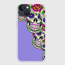 Чехол для iPhone 13 с принтом Calavera 2 в Белгороде,  |  | color | краски | мексиканский | череп