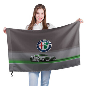 Флаг 3D с принтом Alfa Romeo motorsport в Белгороде, 100% полиэстер | плотность ткани — 95 г/м2, размер — 67 х 109 см. Принт наносится с одной стороны | alfa romeo | car | italy | motorsport | prestige | автоспорт | альфа ромео | италия | престиж