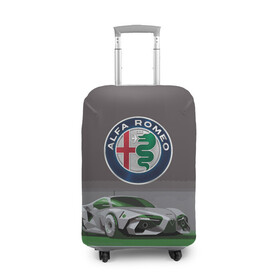 Чехол для чемодана 3D с принтом Alfa Romeo motorsport в Белгороде, 86% полиэфир, 14% спандекс | двустороннее нанесение принта, прорези для ручек и колес | alfa romeo | car | italy | motorsport | prestige | автоспорт | альфа ромео | италия | престиж