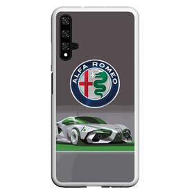 Чехол для Honor 20 с принтом Alfa Romeo motorsport в Белгороде, Силикон | Область печати: задняя сторона чехла, без боковых панелей | Тематика изображения на принте: alfa romeo | car | italy | motorsport | prestige | автоспорт | альфа ромео | италия | престиж