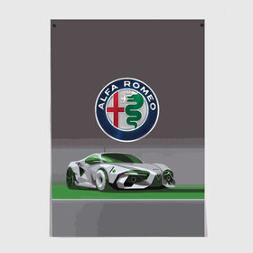 Постер с принтом Alfa Romeo motorsport в Белгороде, 100% бумага
 | бумага, плотность 150 мг. Матовая, но за счет высокого коэффициента гладкости имеет небольшой блеск и дает на свету блики, но в отличии от глянцевой бумаги не покрыта лаком | Тематика изображения на принте: alfa romeo | car | italy | motorsport | prestige | автоспорт | альфа ромео | италия | престиж