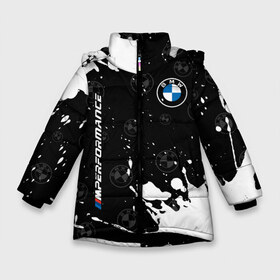 Зимняя куртка для девочек 3D с принтом BMW БМВ в Белгороде, ткань верха — 100% полиэстер; подклад — 100% полиэстер, утеплитель — 100% полиэстер. | длина ниже бедра, удлиненная спинка, воротник стойка и отстегивающийся капюшон. Есть боковые карманы с листочкой на кнопках, утяжки по низу изделия и внутренний карман на молнии. 

Предусмотрены светоотражающий принт на спинке, радужный светоотражающий элемент на пуллере молнии и на резинке для утяжки. | 2020 | auto | b m w | bmv | bmw | car | logo | moto | performance | power | series | sport | авто | б м в | бмв | игра | игры | иьц | лого | логотип | марка | машина | мото | мотоцикл | павер | перфоманс | серии | серия | символ | спорт